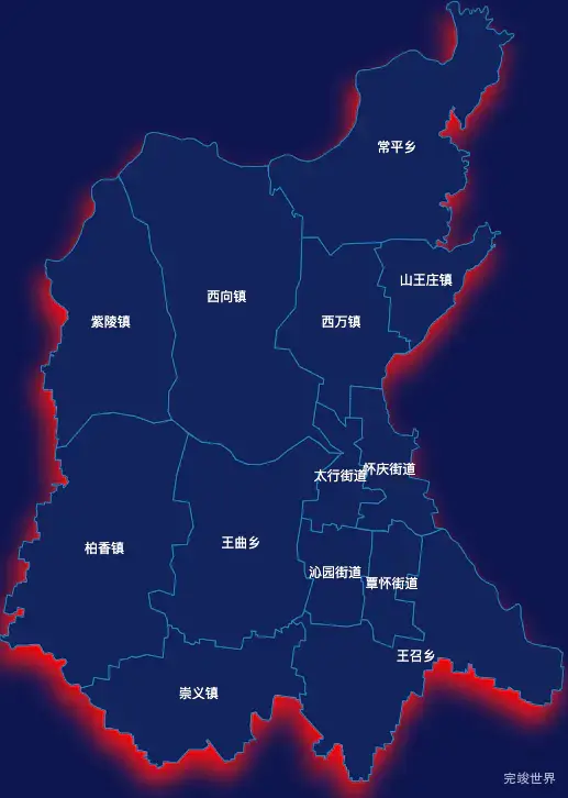 echarts焦作市沁阳市geoJson地图阴影