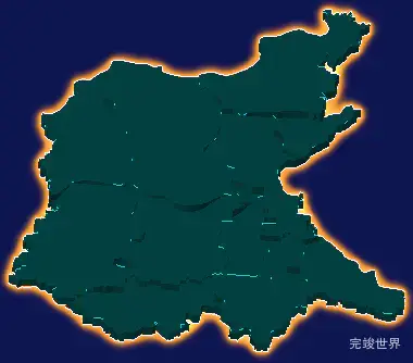 threejs焦作市沁阳市geoJson地图3d地图添加金色效果