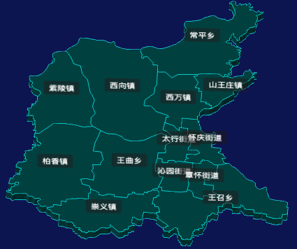 threejs焦作市沁阳市geoJson地图3d地图CSS3D标签