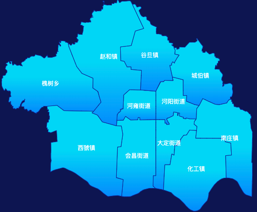 echarts焦作市孟州市geoJson地图局部颜色渐变