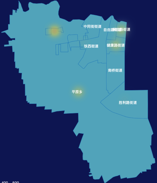 echarts新乡市卫滨区geoJson地图热力图