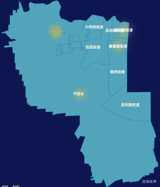 echarts新乡市卫滨区geoJson地图热力图