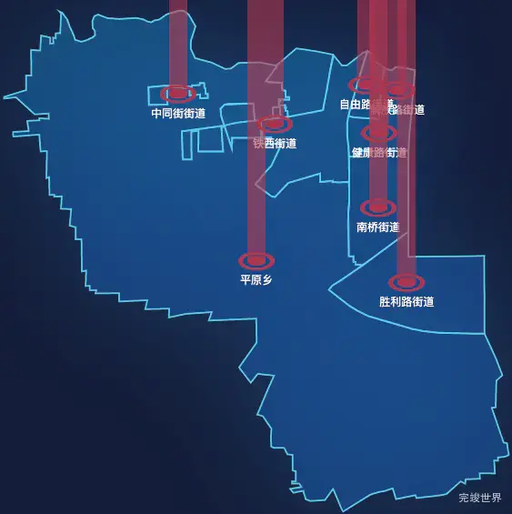 echarts新乡市卫滨区geoJson地图添加柱状图