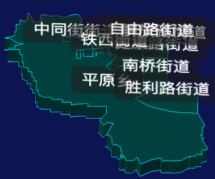 threejs新乡市卫滨区geoJson地图3d地图CSS3D标签