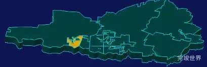 threejs新乡市牧野区geoJson地图3d地图指定区域闪烁