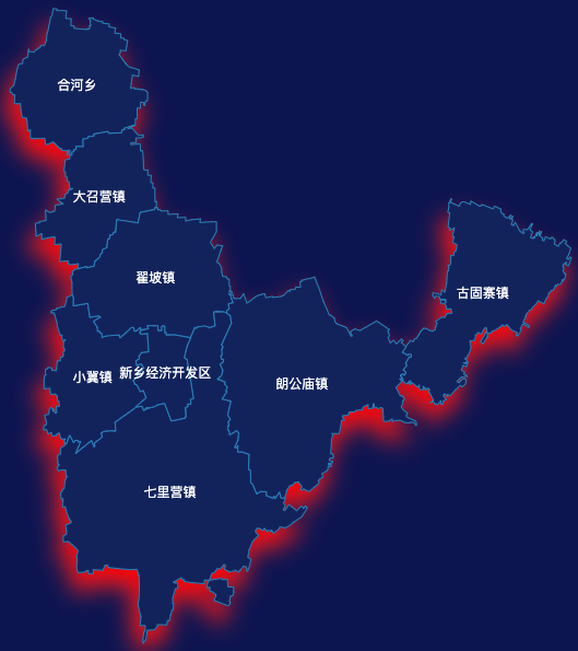 echarts新乡市新乡县geoJson地图阴影