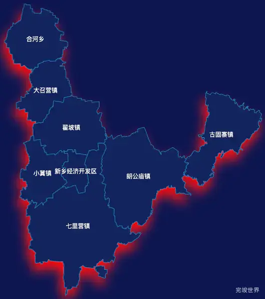 echarts新乡市新乡县geoJson地图阴影