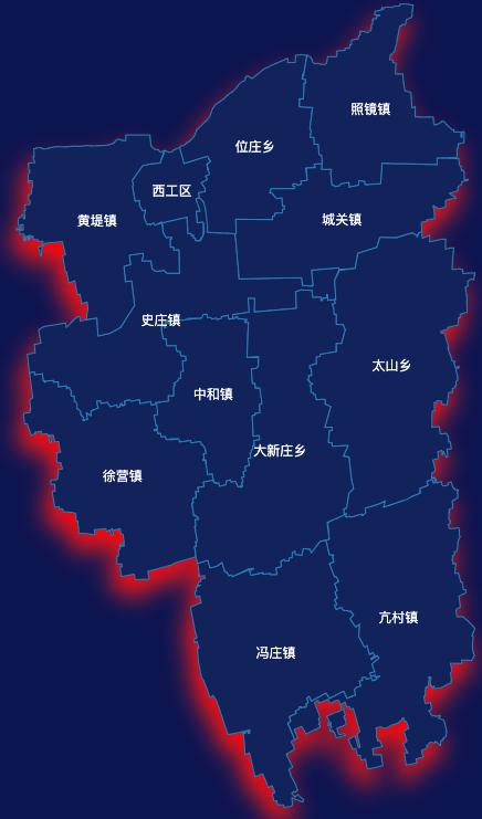 echarts新乡市获嘉县geoJson地图阴影