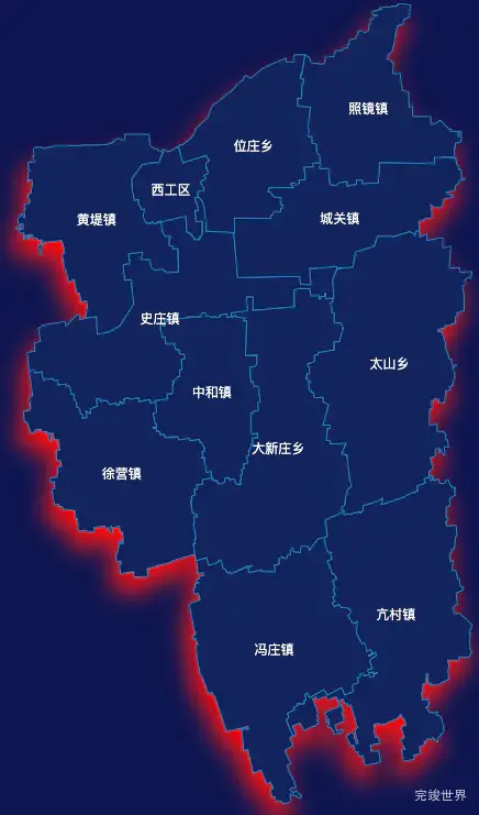 echarts新乡市获嘉县geoJson地图阴影