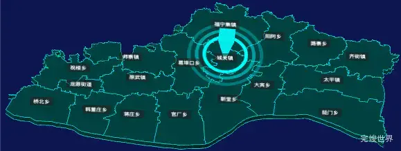 threejs新乡市原阳县geoJson地图3d地图添加旋转棱锥