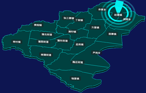 threejs新乡市长垣市geoJson地图3d地图添加旋转棱锥