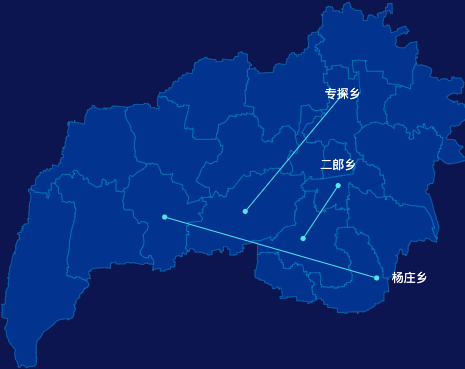 echarts驻马店市西平县geoJson地图自定义引导线