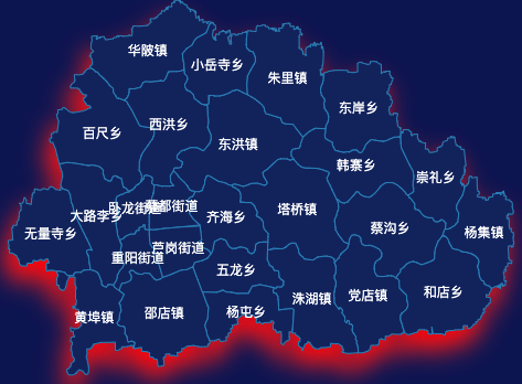 echarts驻马店市上蔡县geoJson地图阴影