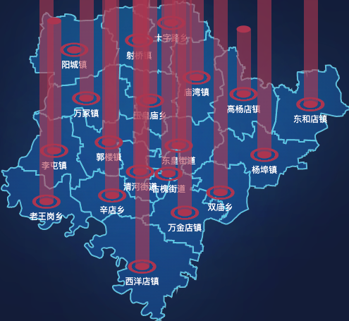 echarts驻马店市平舆县geoJson地图添加柱状图