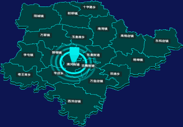 threejs驻马店市平舆县geoJson地图3d地图添加旋转棱锥