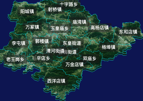 threejs驻马店市平舆县geoJson地图3d地图自定义贴图加CSS2D标签
