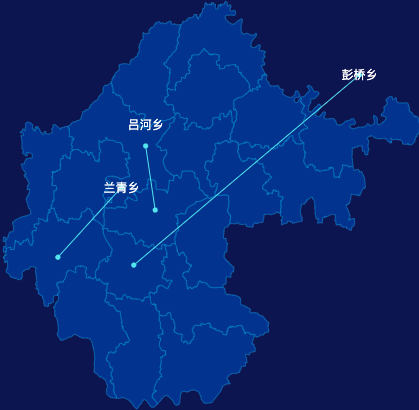 echarts驻马店市正阳县geoJson地图自定义引导线