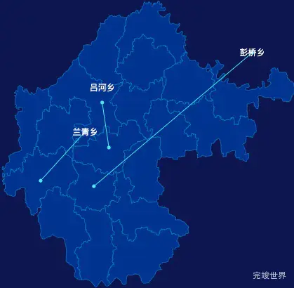 echarts驻马店市正阳县geoJson地图自定义引导线