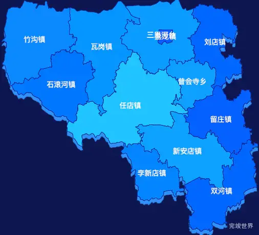 echarts驻马店市确山县geoJson地图 visualMap控制地图颜色