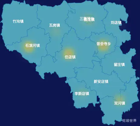 echarts驻马店市确山县geoJson地图热力图