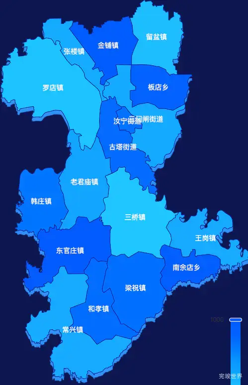 echarts驻马店市汝南县geoJson地图 visualMap控制地图颜色
