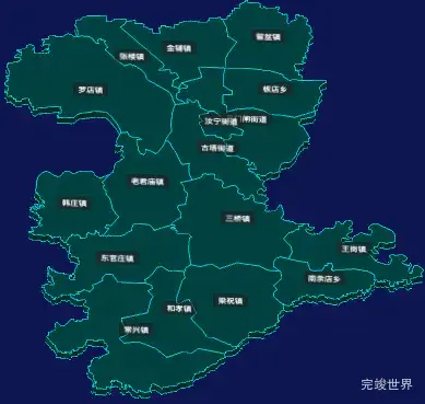 threejs驻马店市汝南县geoJson地图3d地图CSS3D标签