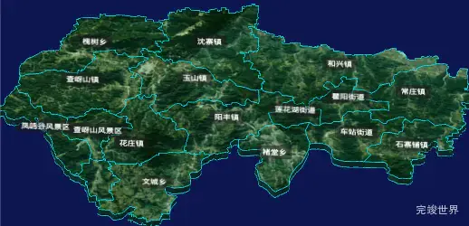 threejs驻马店市遂平县geoJson地图3d地图自定义贴图加CSS3D标签