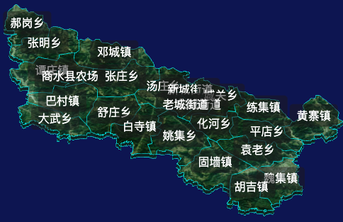 threejs周口市商水县geoJson地图3d地图自定义贴图加CSS2D标签