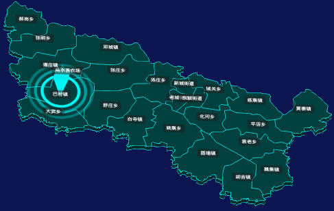 threejs周口市商水县geoJson地图3d地图添加旋转棱锥