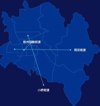 echarts周口市川汇区geoJson地图自定义引导线