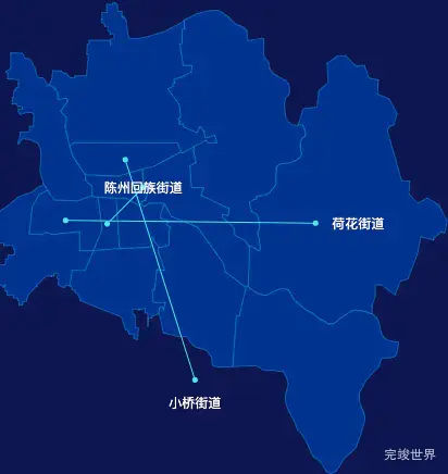 echarts周口市川汇区geoJson地图自定义引导线