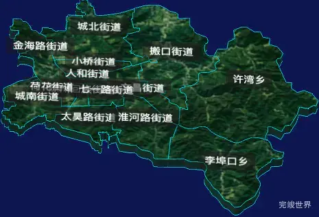 threejs周口市川汇区geoJson地图3d地图自定义贴图加CSS3D标签