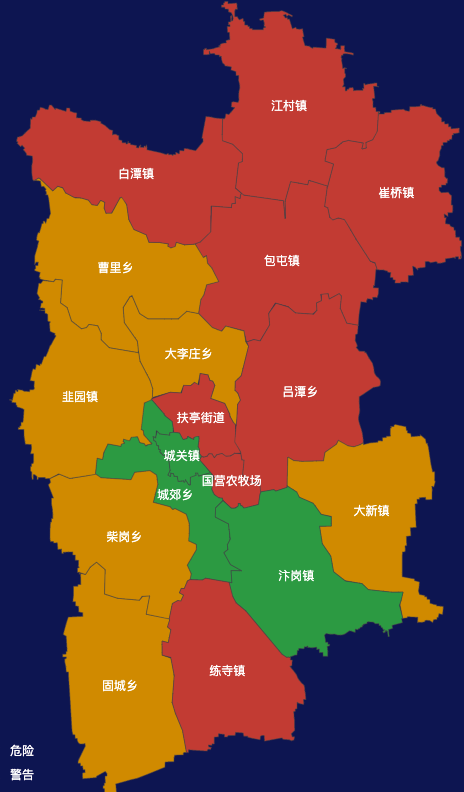 echarts周口市扶沟县geoJson地图定义颜色