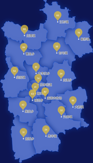 echarts周口市扶沟县geoJson地图水滴状气泡图