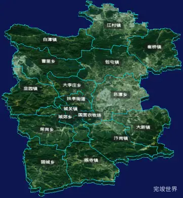 threejs周口市扶沟县geoJson地图3d地图自定义贴图加CSS3D标签