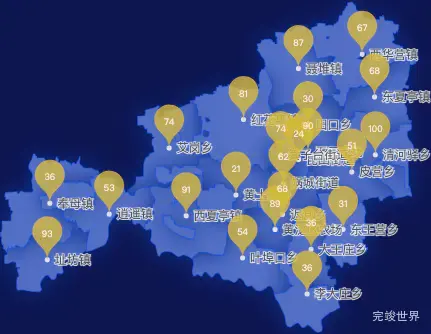 echarts周口市西华县geoJson地图水滴状气泡图