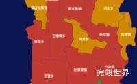 echarts周口市沈丘县geoJson地图定义颜色效果实例