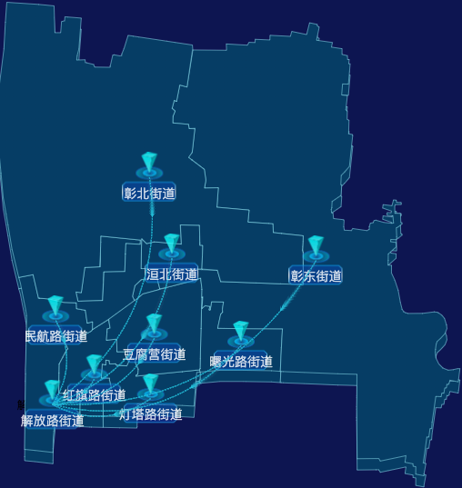 echarts安阳市北关区geoJson地图自定义label样式