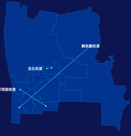 echarts安阳市北关区geoJson地图自定义引导线