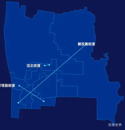 echarts安阳市北关区geoJson地图自定义引导线