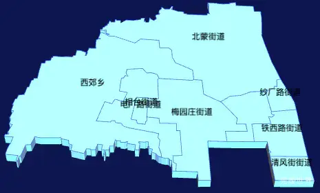 echarts安阳市殷都区geoJson地图3d地图