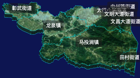 threejs安阳市龙安区geoJson地图3d地图自定义贴图加CSS2D标签