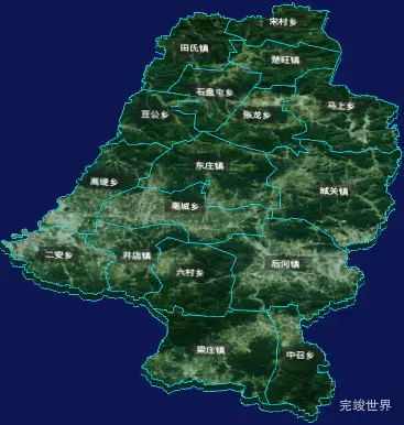 threejs安阳市内黄县geoJson地图3d地图自定义贴图加CSS3D标签