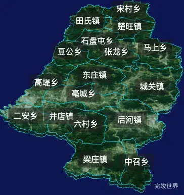 threejs安阳市内黄县geoJson地图3d地图自定义贴图加CSS2D标签