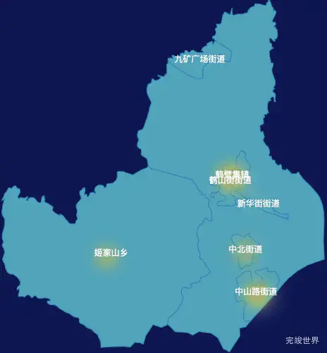 echarts鹤壁市鹤山区geoJson地图热力图