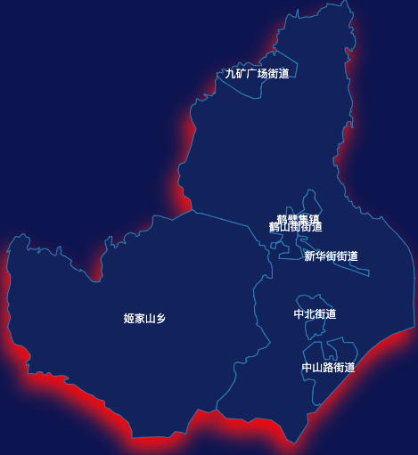 echarts鹤壁市鹤山区geoJson地图阴影