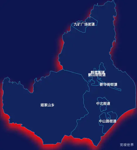 echarts鹤壁市鹤山区geoJson地图阴影