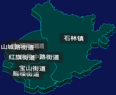 threejs鹤壁市山城区geoJson地图3d地图CSS3D标签