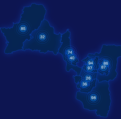 echarts鹤壁市淇滨区geoJson地图圆形波纹状气泡图