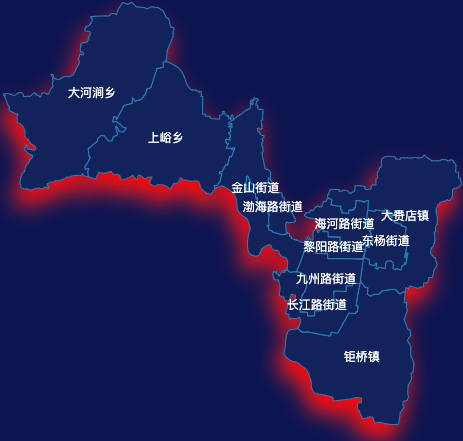 echarts鹤壁市淇滨区geoJson地图阴影